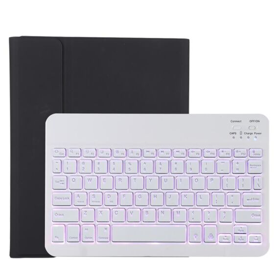 Custodia protettiva in pelle microfibra con tastiera Bluetooth staccabile TG11BS per iPad Pro da 11 pollici (2020), con retroilluminazione, slot per penna e supporto (nero)