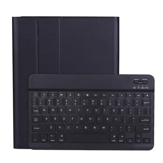 A11B 2020 Custodia protettiva per tastiera Bluetooth rimovibile in ABS ultrasottile per iPad Pro da 11 pollici (2020), con slot per penna e supporto (nero)