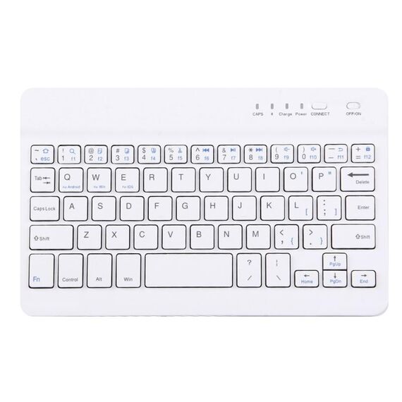 Tastiera wireless Bluetooth portatile, compatibile con tablet da 9 pollici con funzioni Bluetooth (bianca)