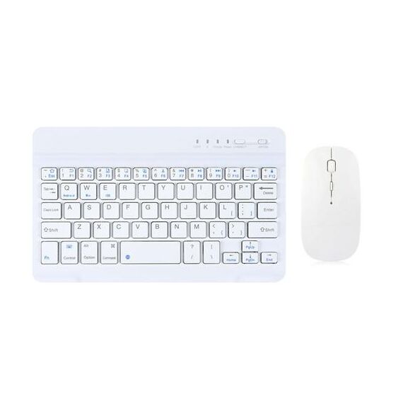 YS-001 Tablet da 7-8 pollici Tastiera universale senza fili Bluetooth Mini, Stile: con mouse Bluetooth (bianco)
