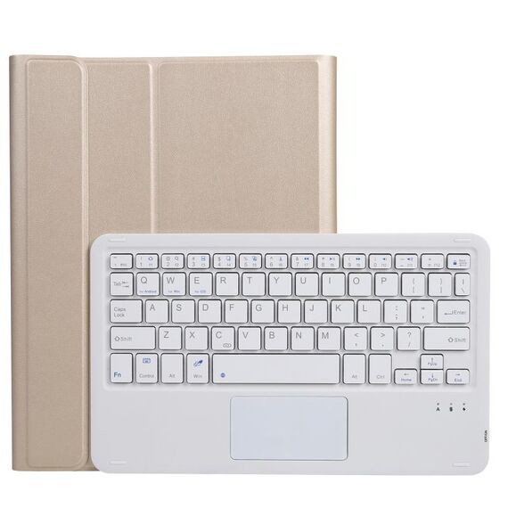 A11-A 2 in 1 tastiera Bluetooth rimovibile + custodia protettiva in pelle con touchpad e supporto per iPad Pro 11 2021/2020/2018, iPad Air 2020 (oro)