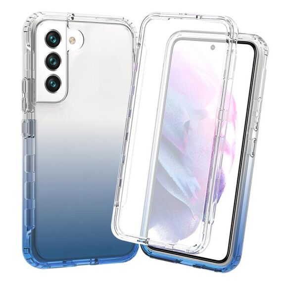 Per Samsung Galaxy S22 5G Custodia per telefono a gradiente trasparente a corto di shock full body (blu)
