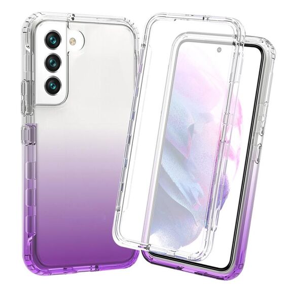 Per Samsung Galaxy S22 5G Custodia per telefono a gradiente chiaro resistente al corpo (Purple)