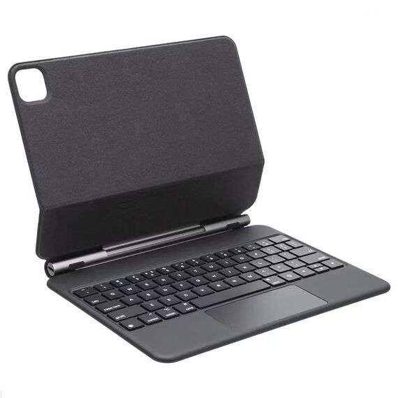 Per iPad Pro 12,9 pollici 2021/2020/2018 BP 129 Custodia in pelle con tastiera Bluetooth con touch pad (nero)