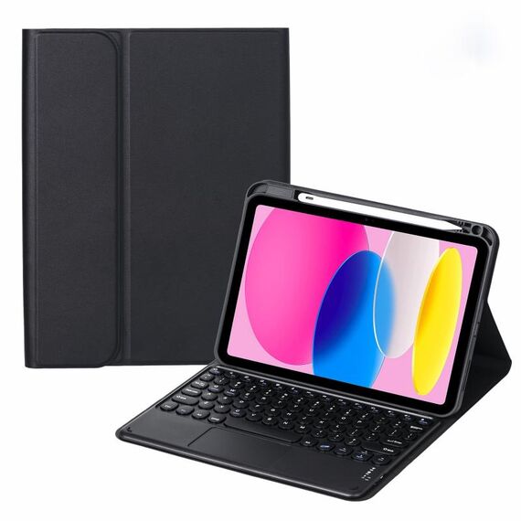 Per iPad 10th Gen 10.9 2022 SA-10C Custodia per tablet in pelle con tastiera touch Bluetooth con slot per penna (nero)