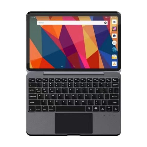 Per iPad Pro 11 2022/2021/2020/2018/Air 4/5 Custodia in pelle con tastiera touch Bluetooth in lega di alluminio (grigio)