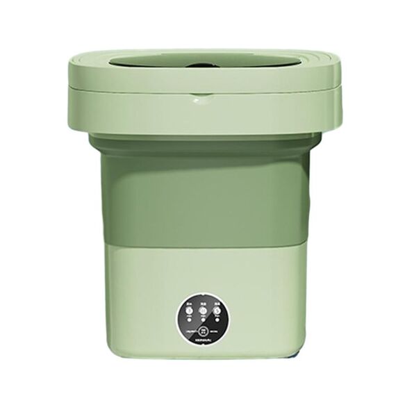 Mini lavatrice pieghevole completamente automatica con funzione di disidratazione, dimensioni: spina UK (verde)