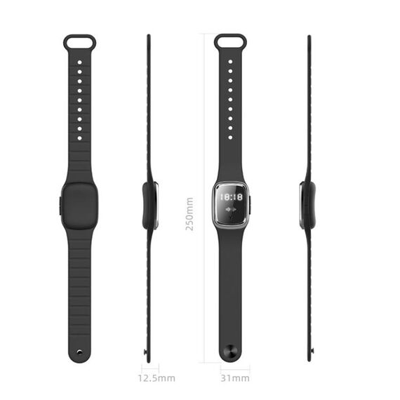 Orologio repellente per zanzare ad ultrasuoni nero TBD0605751901A 6922066660844