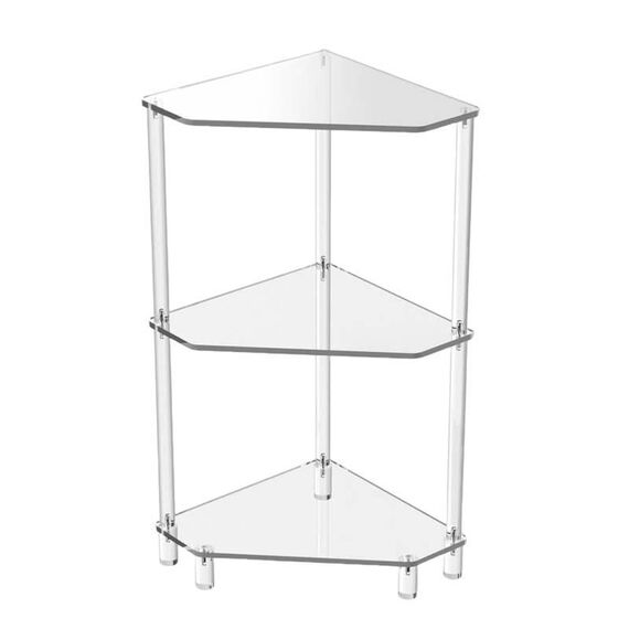 YX140 Tavolo angolare da parete in acrilico poligonale a 3 livelli per soggiorno, cucina, bagno, ripostiglio