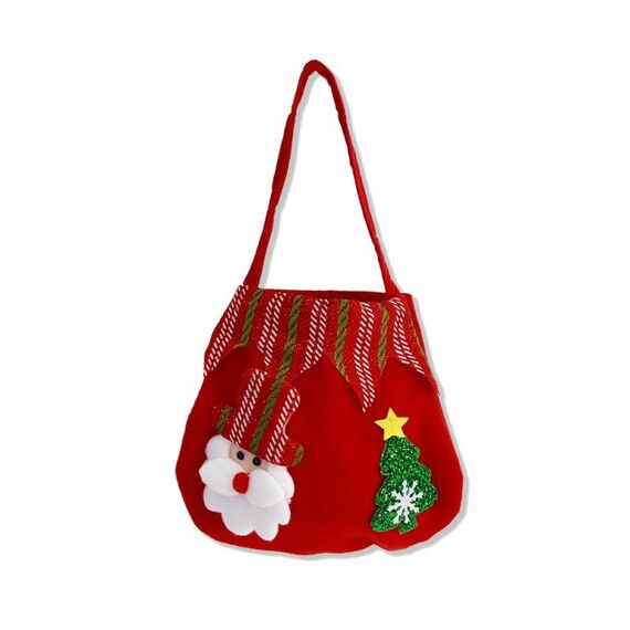 Borsa di velluto per bambini regalo di Natale Borsa di mele caramellate della vigilia di Natale (Babbo Natale)