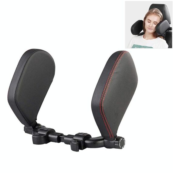 Poggiatesta per seggiolino auto Cuscino per collo auto Poggiatesta laterale per dormire per bambini e adulti (nero rosso)