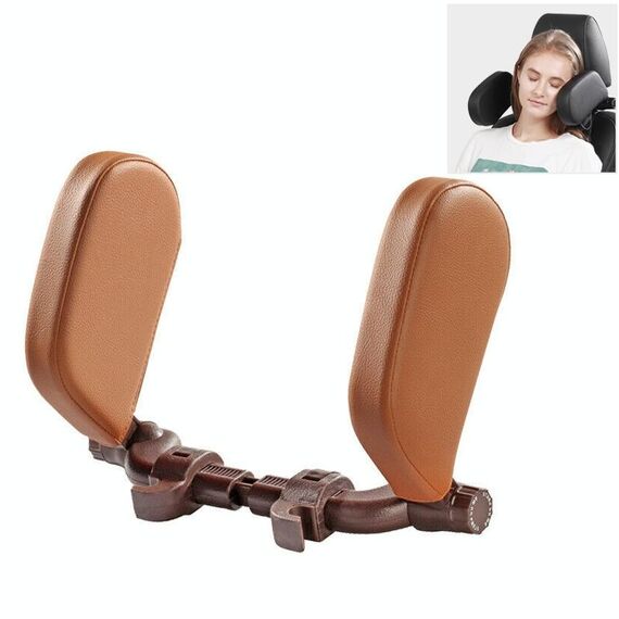 Poggiatesta per seggiolino auto Cuscino per collo auto Poggiatesta laterale per dormire per bambini e adulti (marrone)