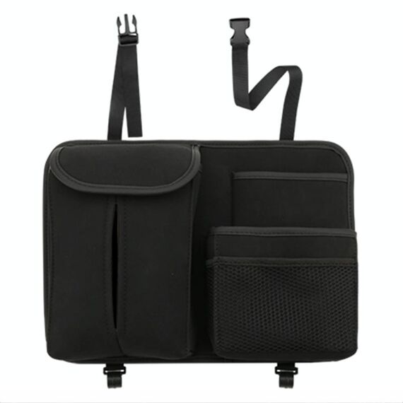 Borsa per appendere lo schienale del sedile dell'auto Borsa in pelle di montone con gancio (nero)