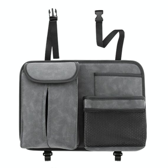 Borsa per appendere lo schienale del sedile dell'auto Borsa in pelle di montone con gancio (grigio)