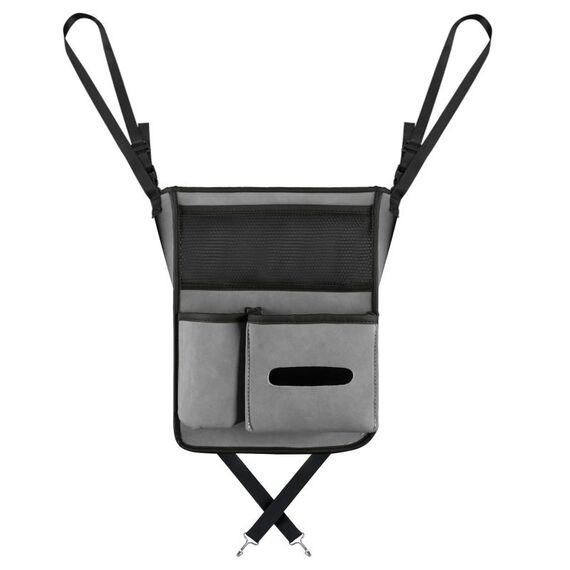 Borsa da appendere per console centrale per auto Borsa portaoggetti in pelle di montone (grigio)
