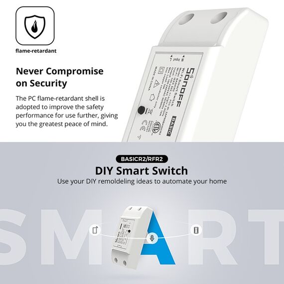 Sonoff eWelink WiFi smart LED switch 2.4GHz, telecomando Alexa/Google Home, AC 90-250V LED2417 6922291047721
