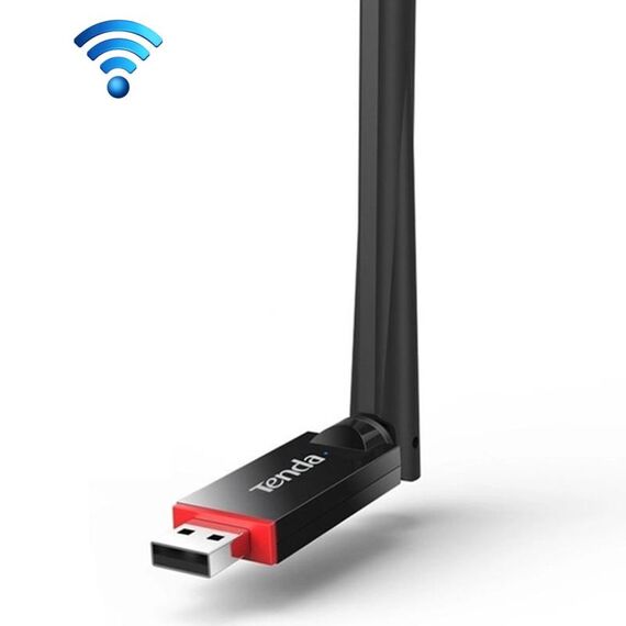 Tenda U6 Portable 300Mbps Wireless USB WiFi Adapter Scheda di rete per ricevitore esterno con antenna esterna 6dBi (nera)
