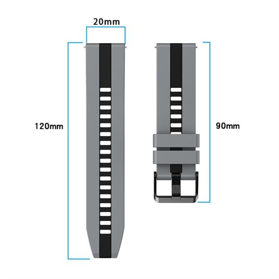 Cinturino sportivo in silicone bicolore per Garmin Vivoactive 5 20mm blue e nero SYA002640301M 6922223872899