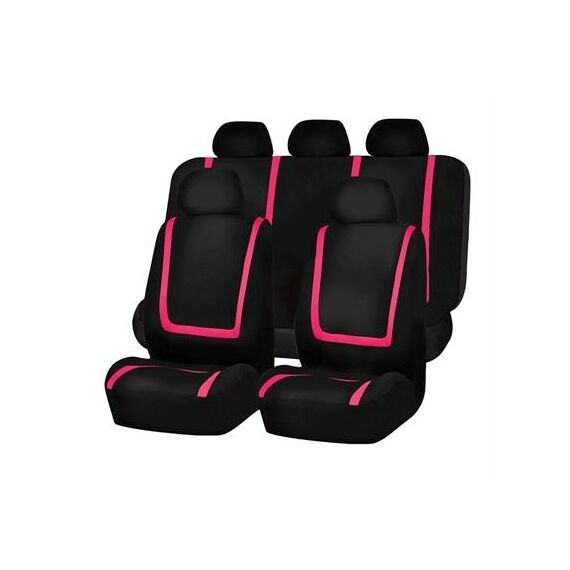 Coprisedile universale per auto Tessuto in poliestere Coprisedili per auto Coprisedili per auto Coprisedili per veicoli Accessori interni 9 pezzi Set rosa