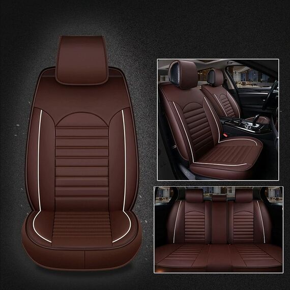 Coprisedile per auto universale in pelle PU caffè
