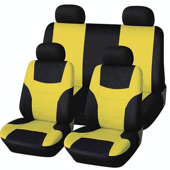 Coprisedili per auto universali Cuciture per personalità Sedie per automobili Coprisedili per auto in tessuto con maniche protettive (giallo)