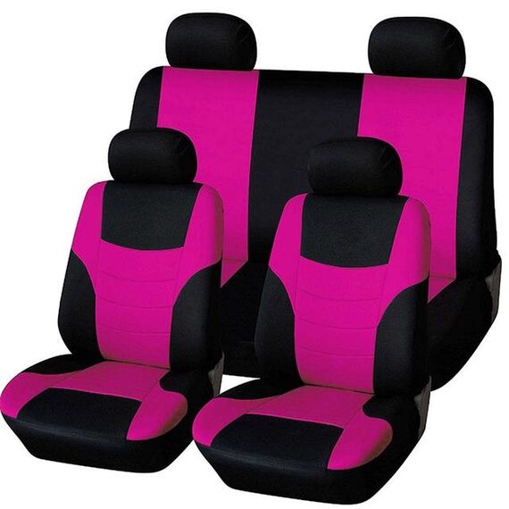 Coprisedili per auto universali Cuciture per personalità Sedie automobilistiche Coprisedili per auto in tessuto (rosa)