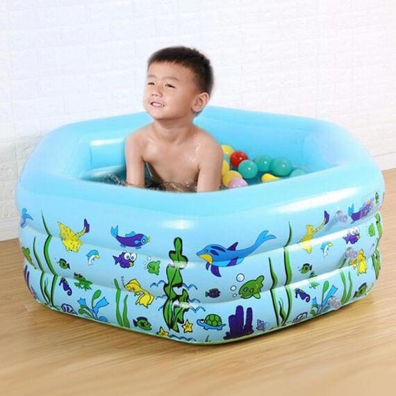 Piscina gonfiabile per bambini Piscina per bambini Piscina per bambini Vasca esagonale per famiglie, Dimensioni: 133 x 133 x 50 cm