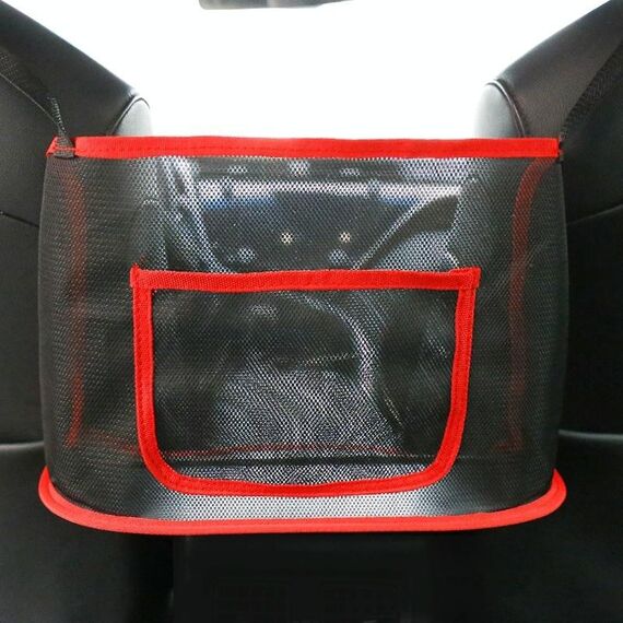 Borsa portaoggetti da appendere al seggiolino auto, stile: con tasca (rosso)