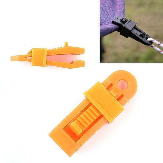 3 PCS Tende Wind Rope Clamp Tende da sole Campeggio esterno Clip di plastica Tende Accessori (arancione)