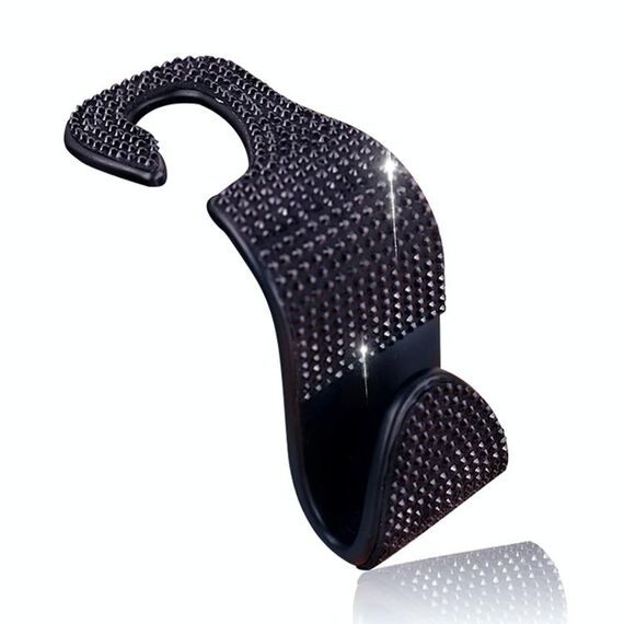 3 pezzi Ganci per sedili posteriori per auto Seggiolini per auto Ganci con borchie di diamanti multifunzione, Colore: Black Diamond