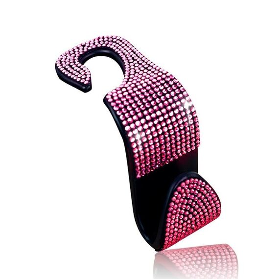 3 pezzi Ganci per sedili posteriori per auto Seggiolini per auto Ganci con borchie di diamanti multifunzione, Colore: diamante rosa