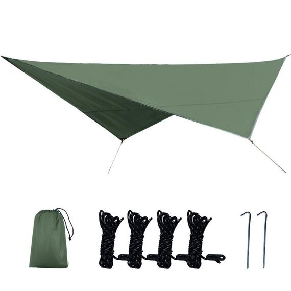 Forniture da campeggio all'aperto Campeggio multifunzionale Parasole da paralume impermeabile e impermeabile a prova di umidità Sky Ultra-Light Sky, Dimensioni: 320 x 250 cm (verde dell'esercito)