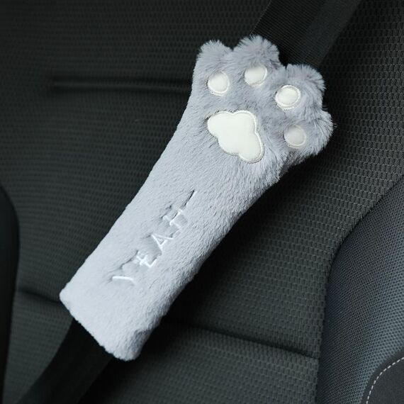 Auto peluche testa cuscino gatto artiglio carllo cuscino cuscino auto femmina rifornimenti decorativi, colore: grigio spalla