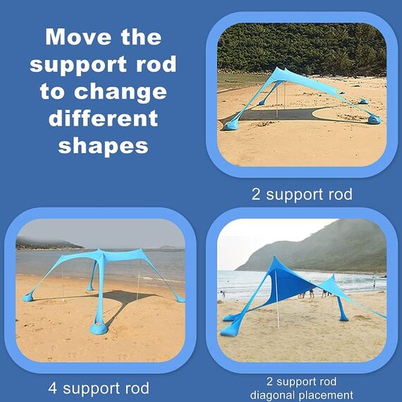 Tenda da campeggio e spiaggia dimensioni 210x160x150 cm blu cielo TBD0602354701A 6922621342247