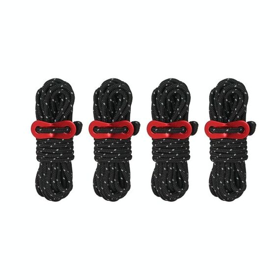 Asta di supporto da campeggio riflettente a prova di vento da campeggio all'aperto CLS da 4 pezzi (nero)