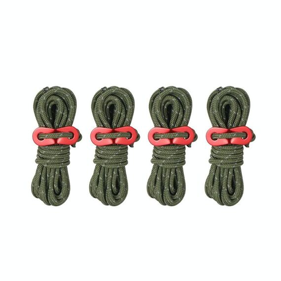 Asta di supporto da campeggio riflettente antivento per campeggio all'aperto CLS da 4 pezzi (verde militare)