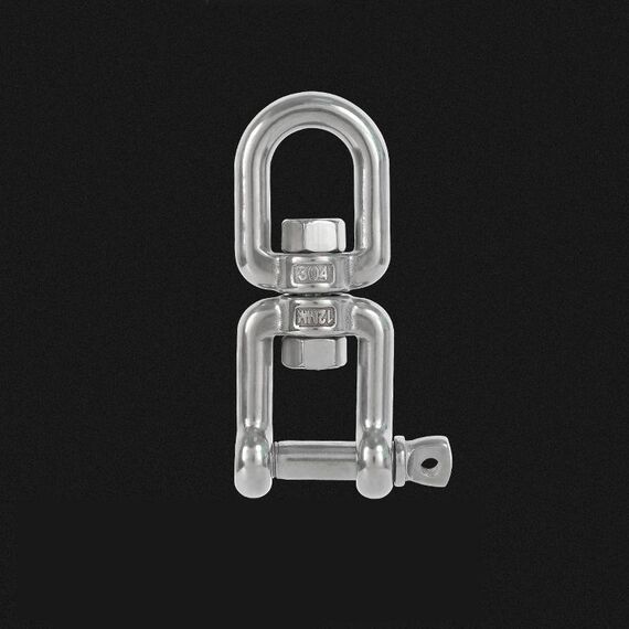M12 OX Tipo 304 Acciaio inossidabile Rotazione a 360 gradi Catena a forma di 8 Anello elastico Gancio di collegamento Girevole