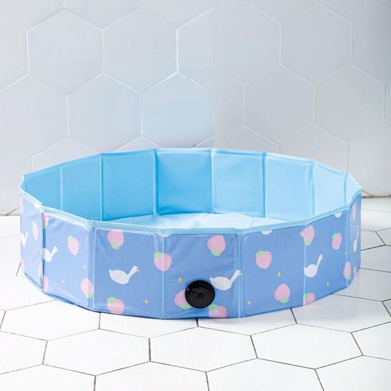 120 x 30 cm bambini pieghevoli non c'è bisogno di gonfiare la vasca da bagno che gioca casa gioco piscina di palline di sabbia (blu)