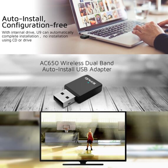 Scheda di rete wireless USB Tenda U9 650Mbps dual band 5G per laptop/desktop TBD06039832 6922067719111
