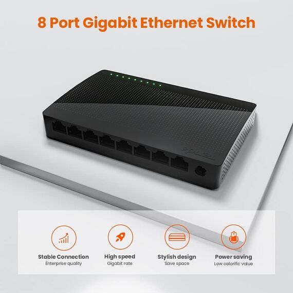Switch di rete Tenda SG108 desktop 100/1000M Switch Gigabit da tavolo a 8 TBD0603983701A 6922538848790
