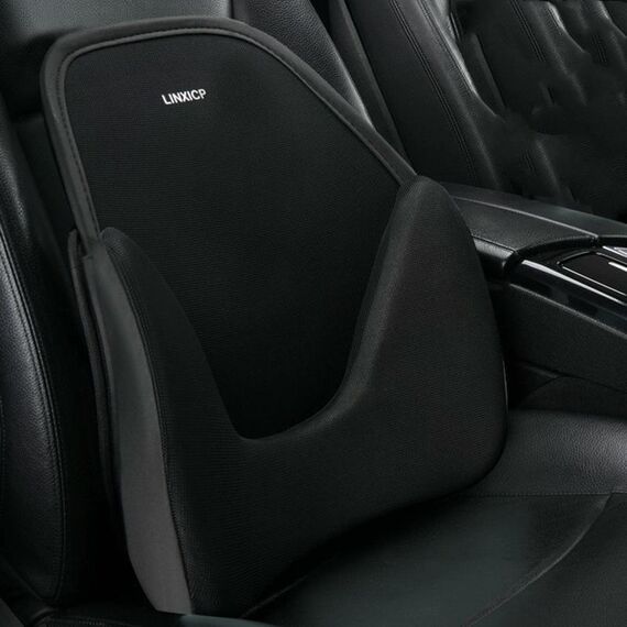 LINXICP 3 in 1 Seggiolino Auto Cuscino Lombare Speciale Estivo Memory Foam Traspirante Schienale per Auto (Nero)