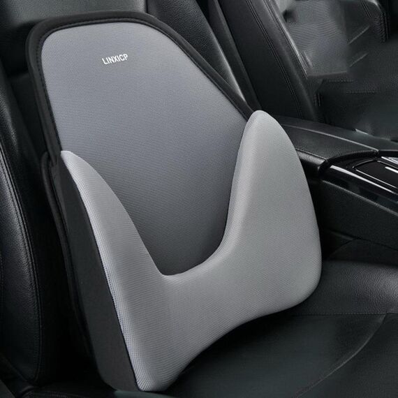 LINXICP 3 in 1 Seggiolino Auto Cuscino Lombare Speciale Estivo Memory Foam Traspirante Schienale per Auto (Grigio)