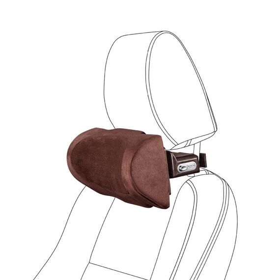 Cuscino per dormire per veicolo Poggiatesta posteriore per passeggero Protezione per il collo Cuscino per riposo laterale del sedile(Marrone)