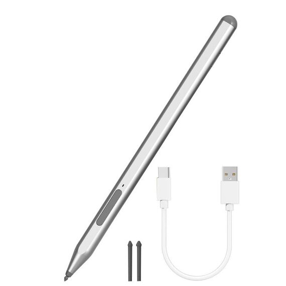 Per Microsoft Surface Pro/Go/Laptop/Book Penna capacitiva anti-touch per scrittura a mano (argento)