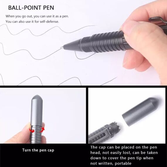 Penna strumento per autodifesa personale multifunzione portatile nero TBD069513301A 6922971910328