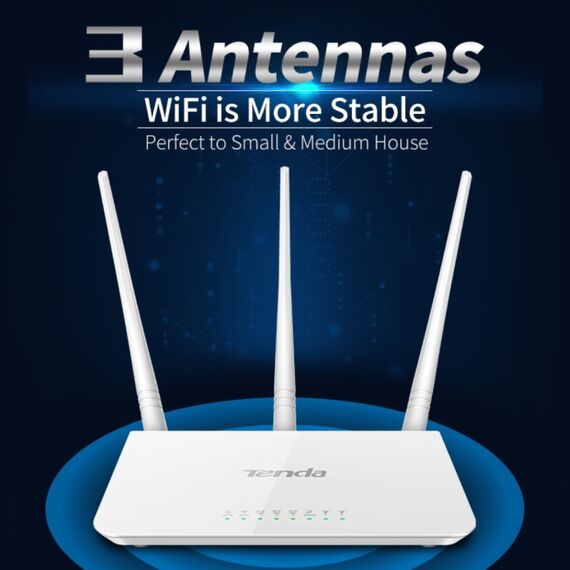 Router WiFi Tenda F3 Wireless 2.4GHz 300Mbps con antenne esterne 3 * 5dBi (bianco) WR0052W 6922260859348