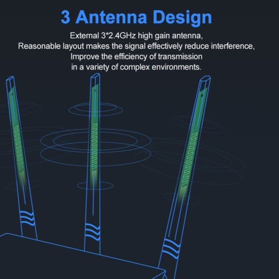 Router WiFi Tenda F3 Wireless 2.4GHz 300Mbps con antenne esterne 3 * 5dBi (bianco) WR0052W 6922260859348