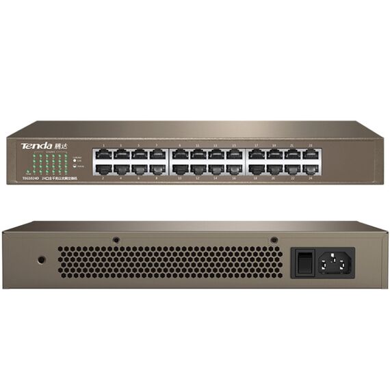 Switch Gigabit Ethernet Tenda TEG1024D 24 porte con protezione fulmini 6KV PC2625 6922402433313