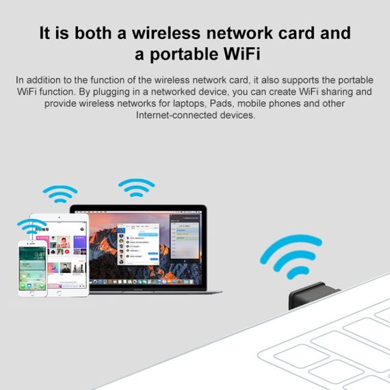 Scheda di rete Internet Ethernet wireless Tenda W311MI Mini USB WiFi Adapter  da 150 Mbps PC2626 6922182680877