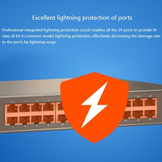 Switch Gigabit Ethernet Tenda TEG1024D 24 porte con protezione fulmini 6KV PC2625 6922402433313